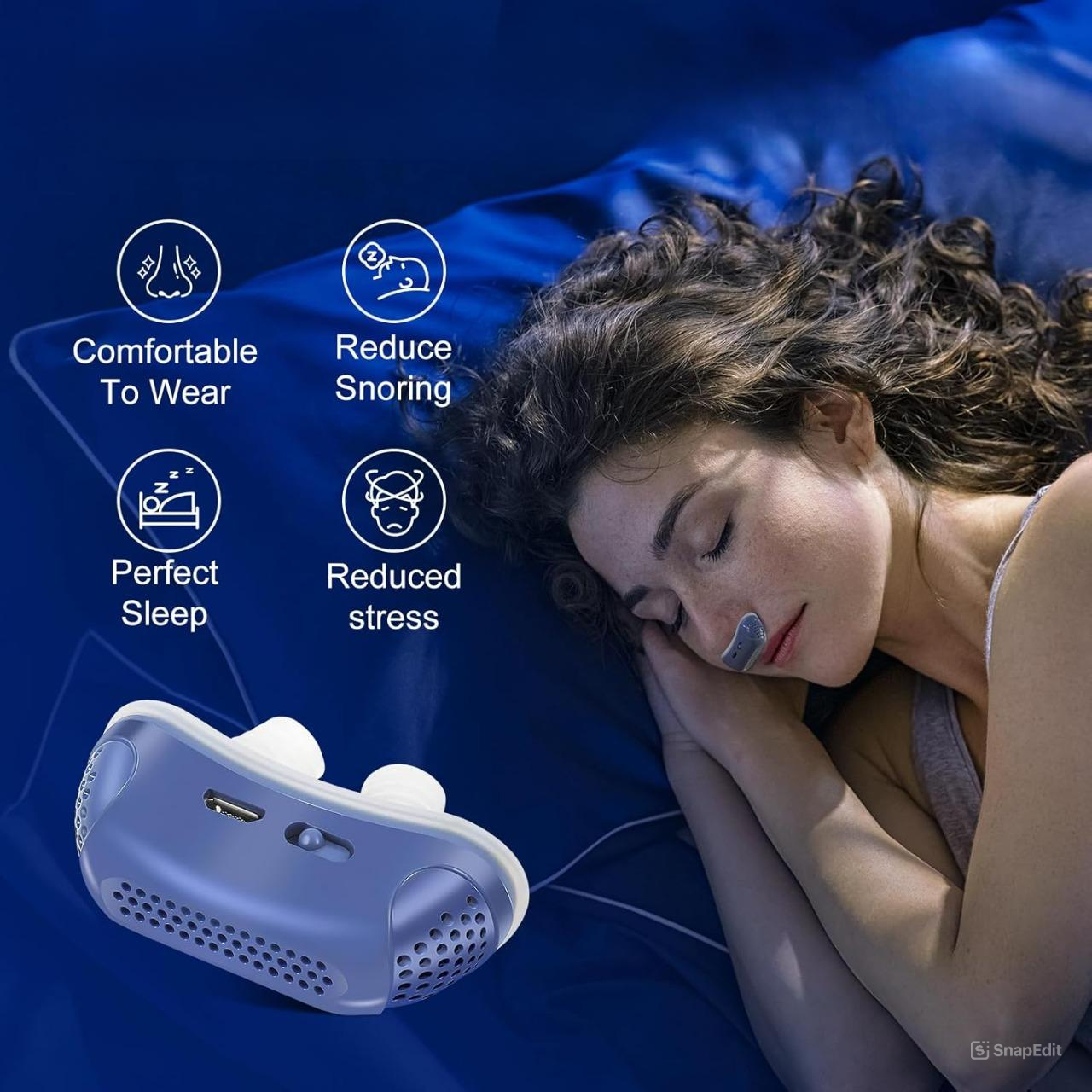BowLift | Anti Snoring Device Rechargeable Nasal CPAP Aid