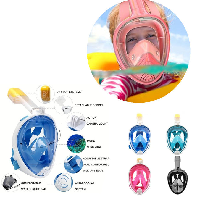 Snorkel mask for children and adults with snorkel and 180-degree visibility | Bowlift