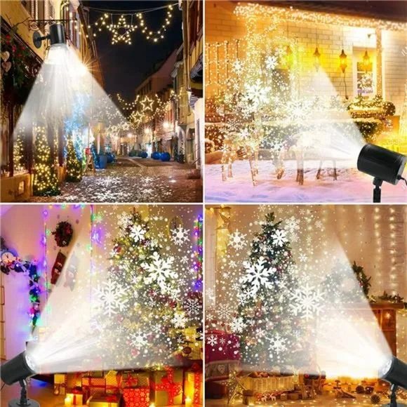 BowLift | Snowflake Projector LED Christmas Light - Christmas Projector Lights for Indoor Outdoor Christmas, Wedding and Yard Decor