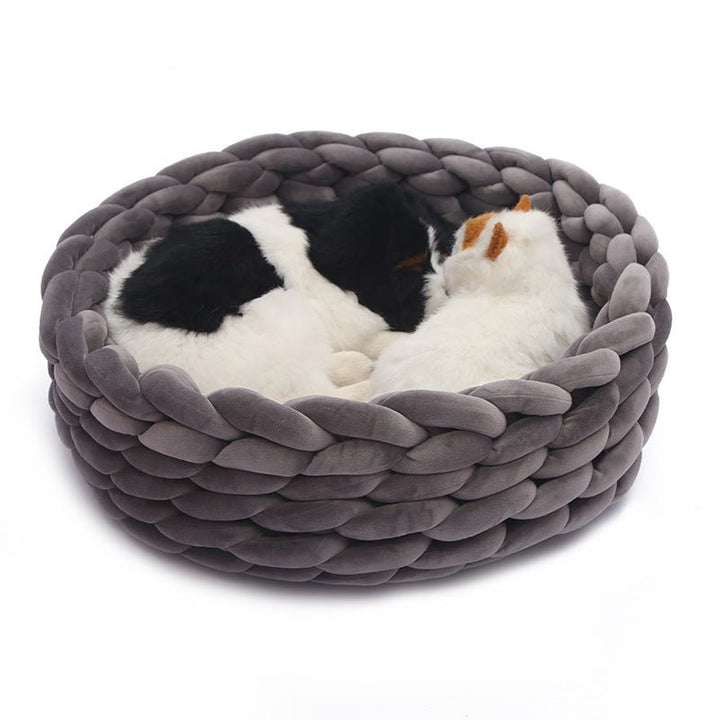 BowLift | SNUGWOOL – Soft Woolen Basket for Pets with High Edge Support