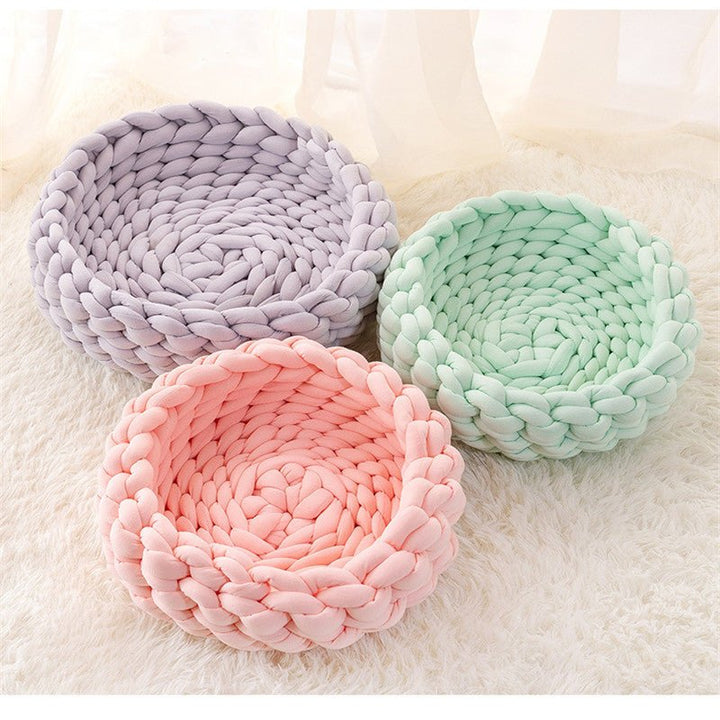 BowLift | SNUGWOOL – Soft Woolen Basket for Pets with High Edge Support