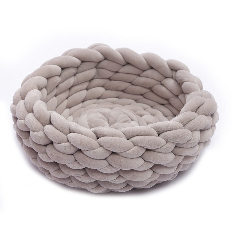BowLift | SNUGWOOL – Soft Woolen Basket for Pets with High Edge Support