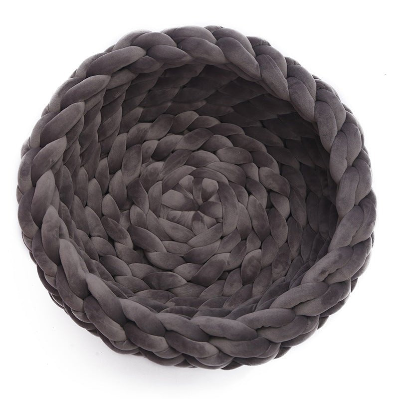 BowLift | SNUGWOOL – Soft Woolen Basket for Pets with High Edge Support