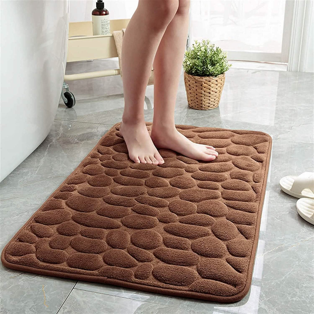 BowLift | Soft Memory Foam Non-Slip Headstone Pattern Bath Mat