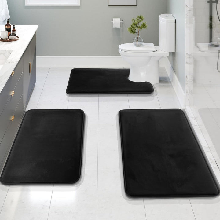 BowLift | SoftStep Luxe – Memory Foam Bath Mat 3-Piece Set
