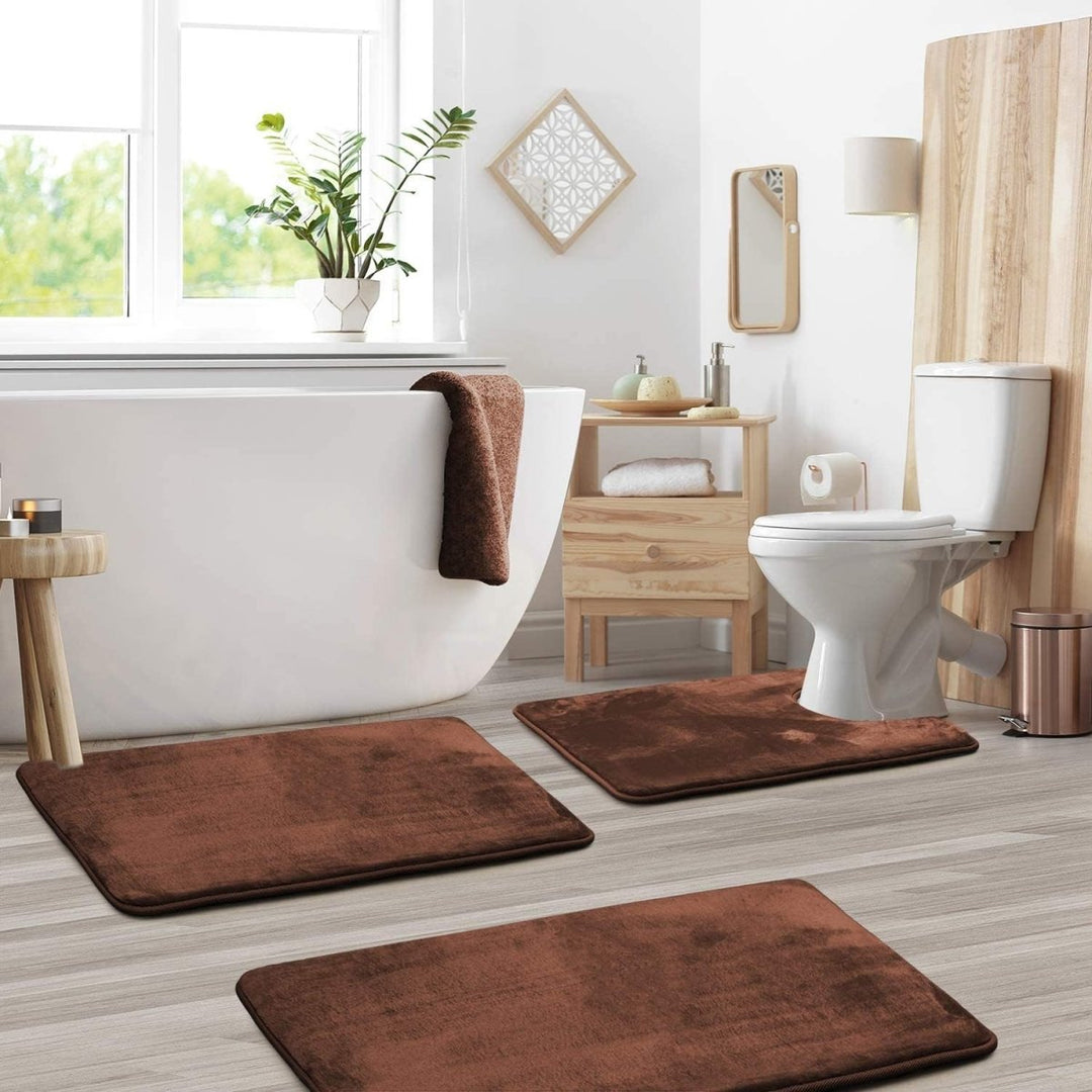 BowLift | SoftStep Luxe – Memory Foam Bath Mat 3-Piece Set