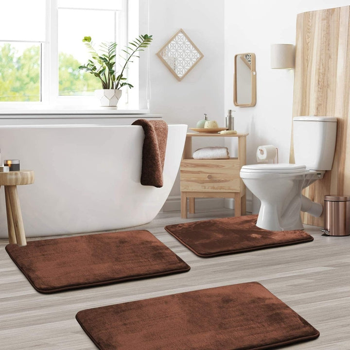 BowLift | SoftStep Luxe – Memory Foam Bath Mat 3-Piece Set