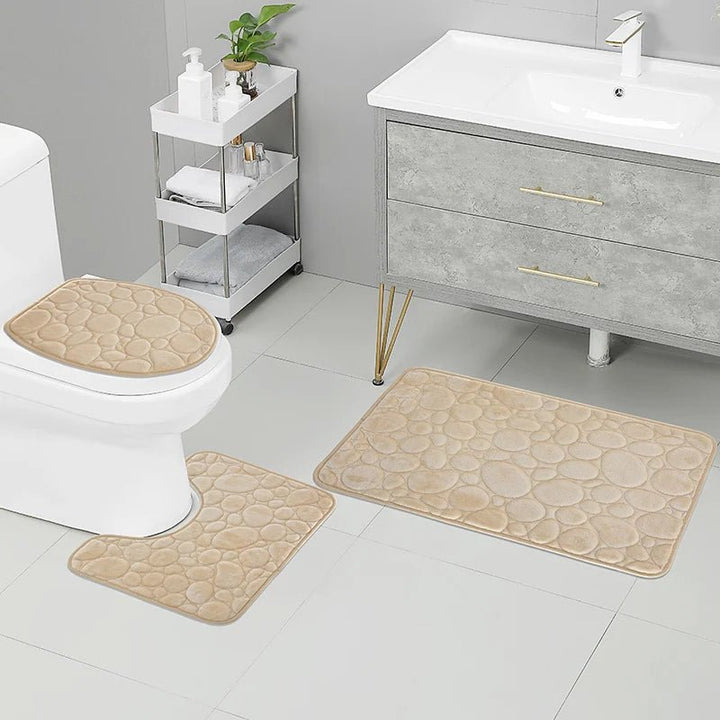 BowLift | Softura – 3-Piece Non-Slip Bathroom Mat Set with Comfort & Style
