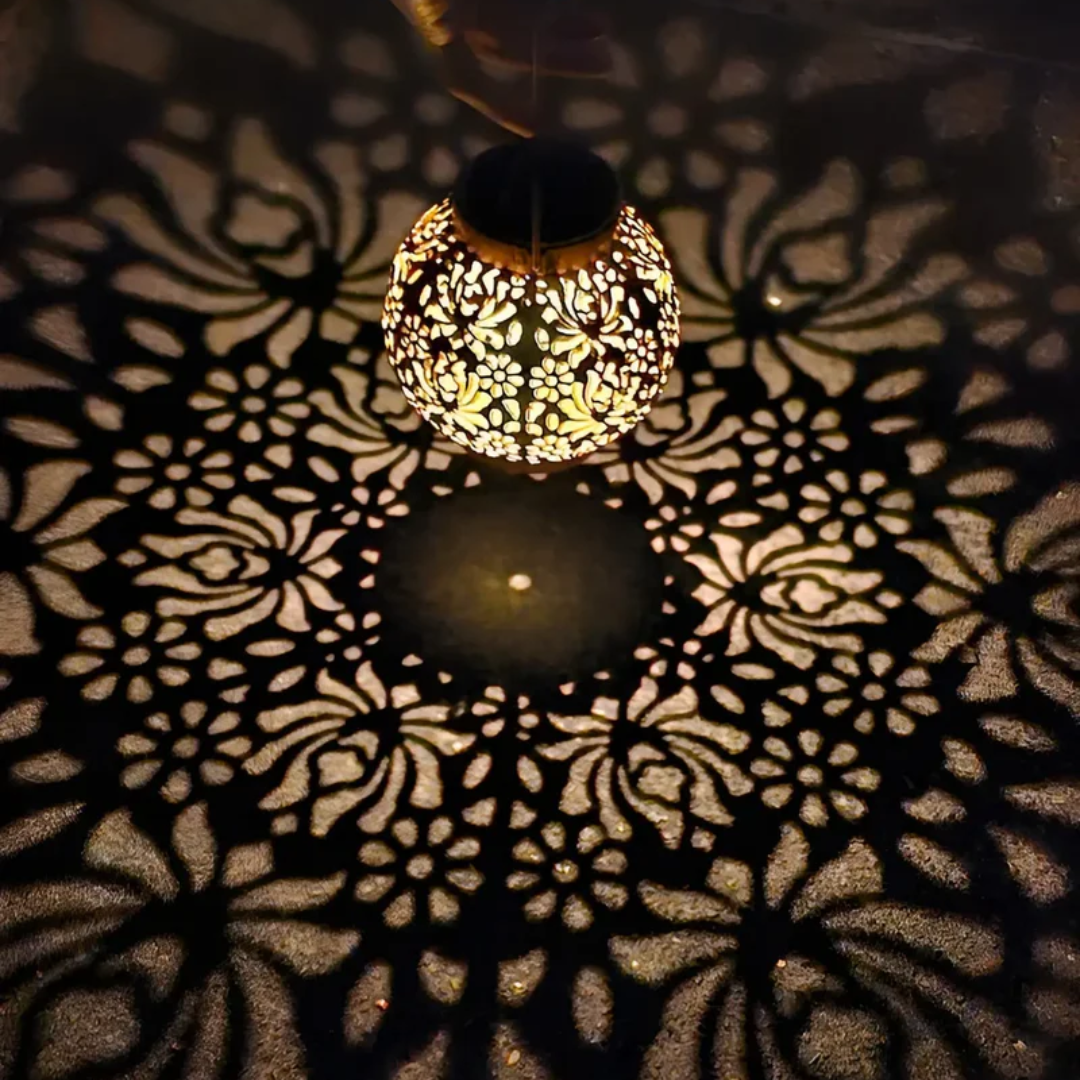 BowLift | Solar Garden Lantern with Patterned Light Effect