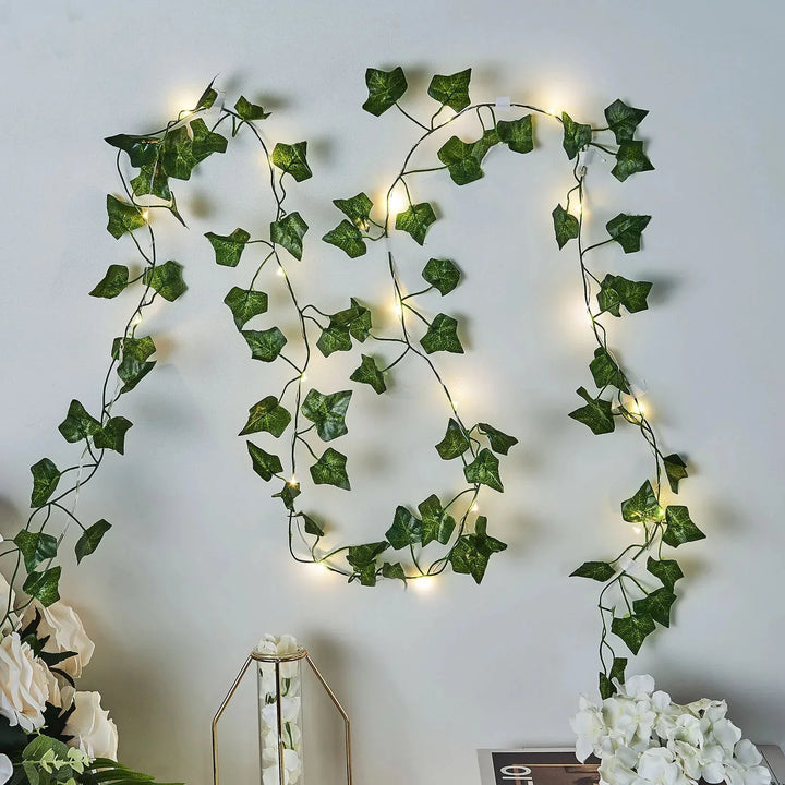 BowLift | IvyGlow Solar Light Chain Ivy | Waterproof | LED Mood Light for Garden & Balcony | Decor for Outdoor Areas