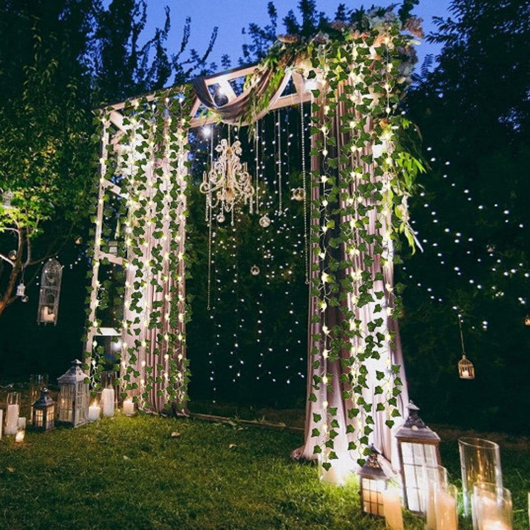 BowLift | IvyGlow Solar Light Chain Ivy | Waterproof | LED Mood Light for Garden & Balcony | Decor for Outdoor Areas