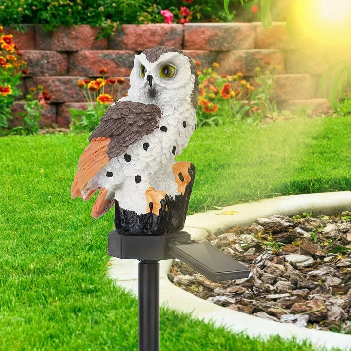 Solar-powered garden lamp with decorative owl design – LED outdoor light for the garden | Bowlift
