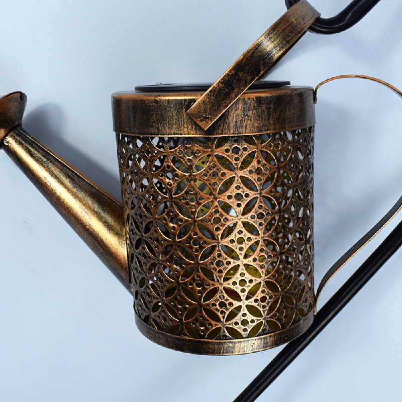 BowLift | Solar Watering Can Lamp – Wrought Iron Garden Light with 36 Warm LEDs for Magical Outdoor Ambience