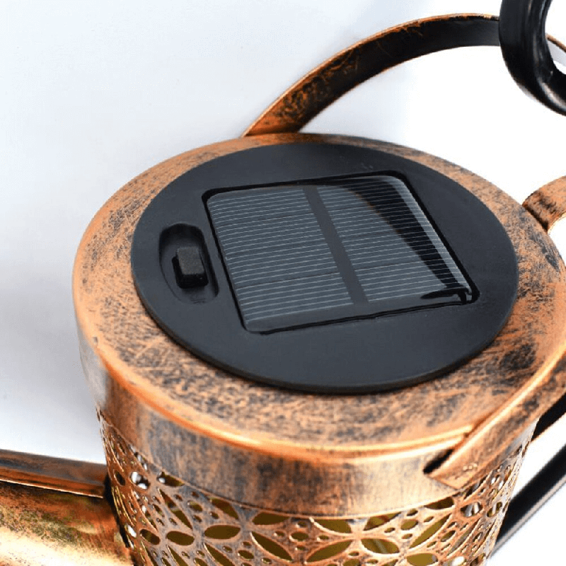 BowLift | Solar Watering Can Lamp – Wrought Iron Garden Light with 36 Warm LEDs for Magical Outdoor Ambience