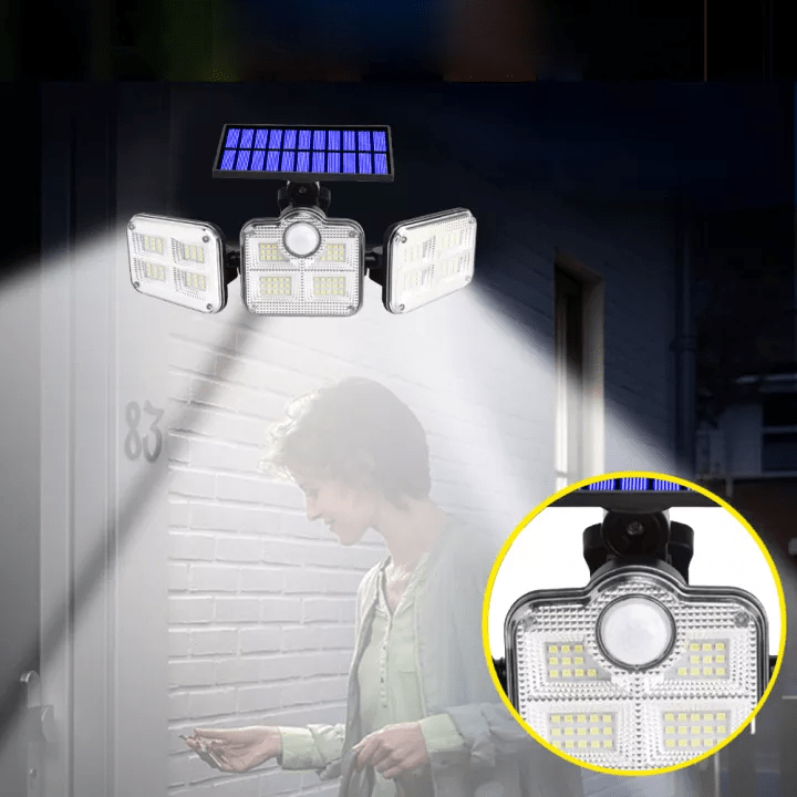 BowLift | SOLARMAX – 360° Rotating Triple Head Solar Security Wall Light