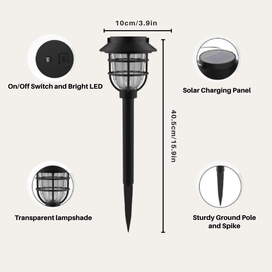 BowLift | SOLARSPIKE – 2 Pack Solar Powered Pathway Lights for Outdoor Garden Illumination