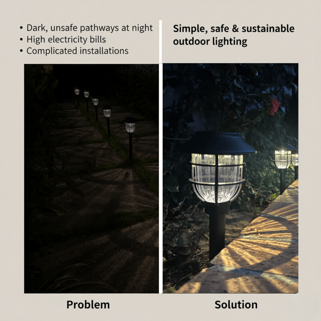 BowLift | SOLARSPIKE – 2 Pack Solar Powered Pathway Lights for Outdoor Garden Illumination