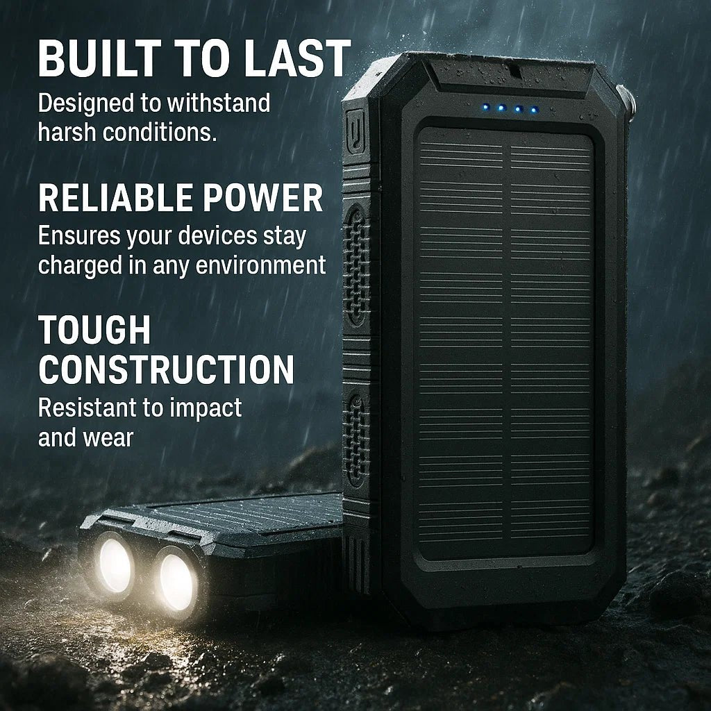 BowLift | SOLARVAULT – Waterproof Solar Power Bank with 500000mAh for Outdoor Adventures
