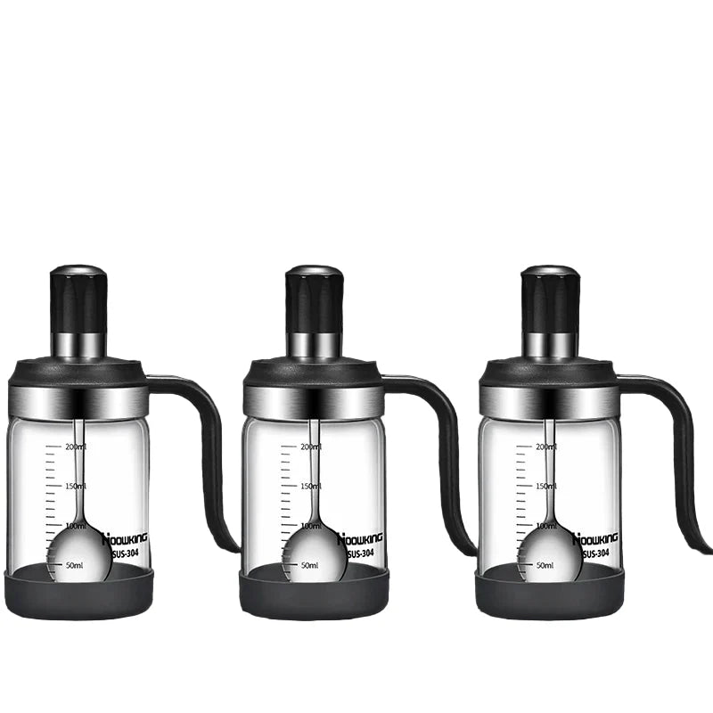 Spice Seasoning Bottle Kitchen Glass Transparent Bottle With Spoon | Bowlift