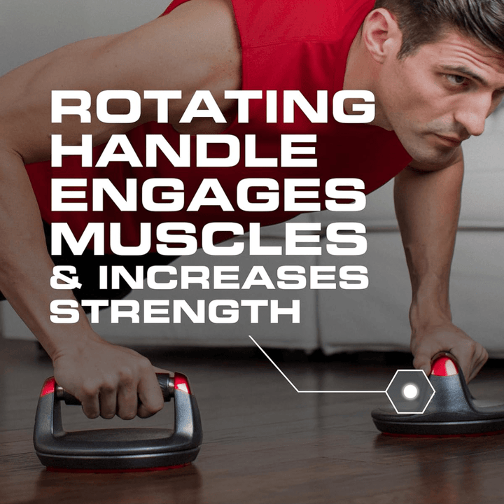 BowLift | Spinfit Rotating Push-Up Handles – Ergonomic Wrist Protection – 180 kg Capacity – Dynamic Strength Training for Chest, Shoulders & Core