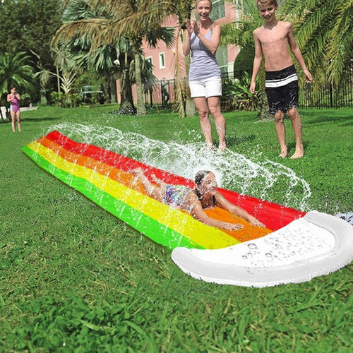 BowLift | Splashrush Trail Water Slide – Extra-Long Garden Slip Fun with Colorful Rainbow Design