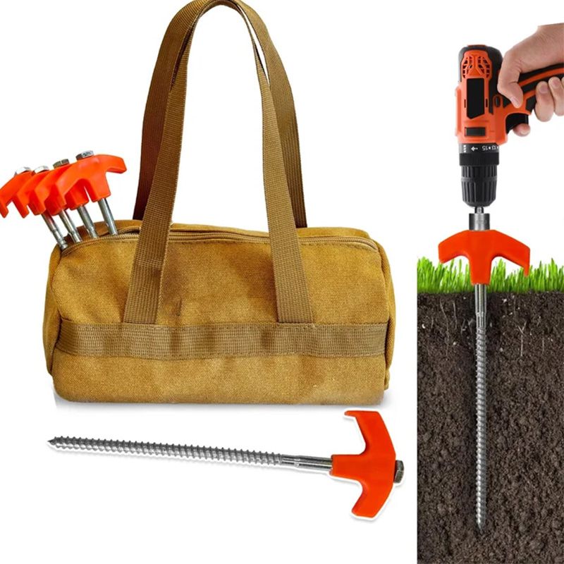 BowLift | Tent pegs that can be screwed into the ground