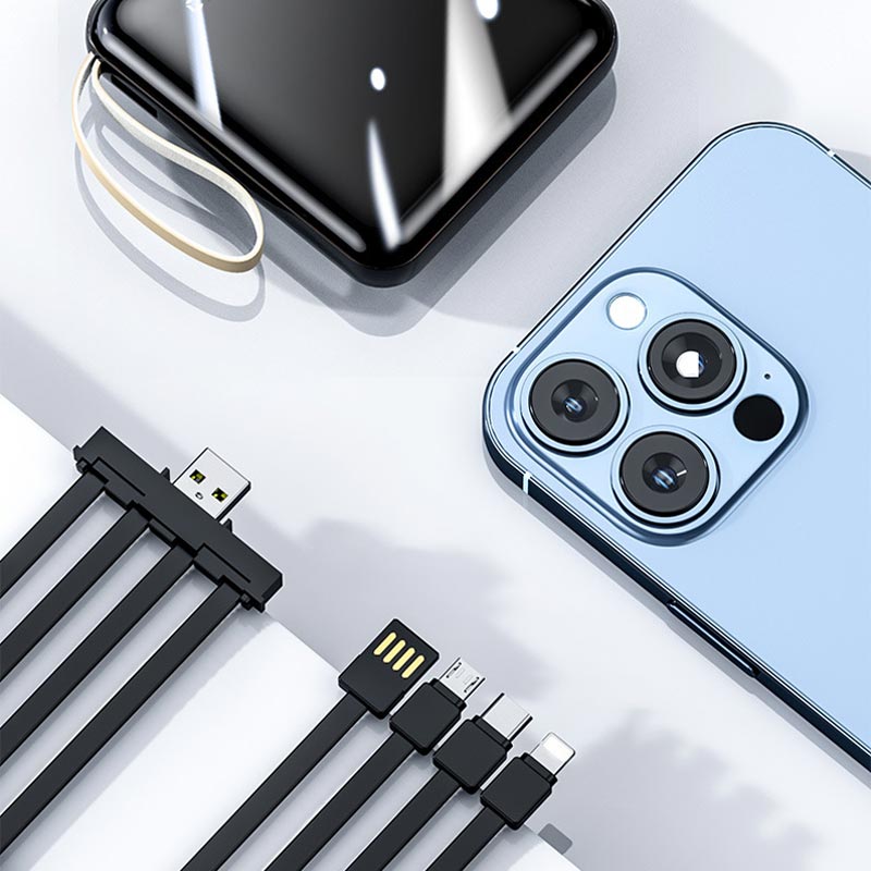 BowLift | Fast Charge 20000mAh Mini Powerbank with Integrated Cables