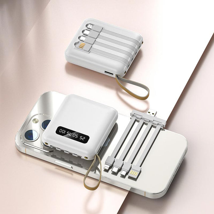 BowLift | Fast Charge 20000mAh Mini Powerbank with Integrated Cables