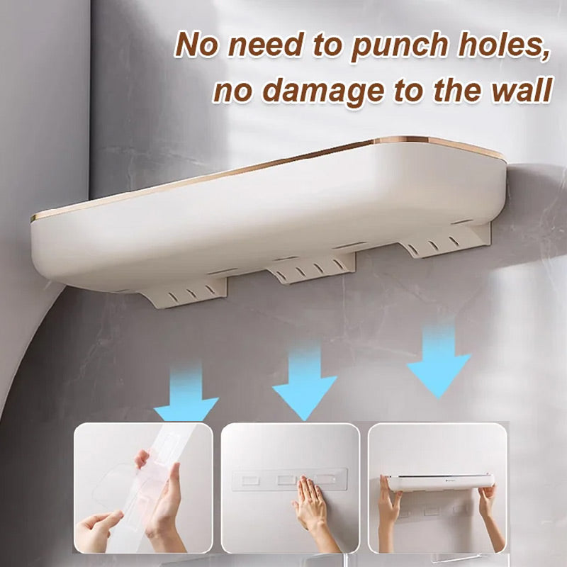 BowLift | No-Punch Wall Mounted Bathroom Storage Shelf