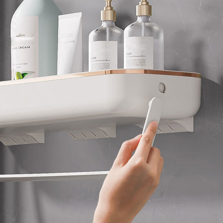 BowLift | No-Punch Wall Mounted Bathroom Storage Shelf