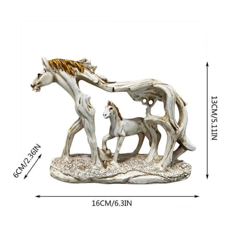 BowLift | Galloping horse statue with pony stone figure