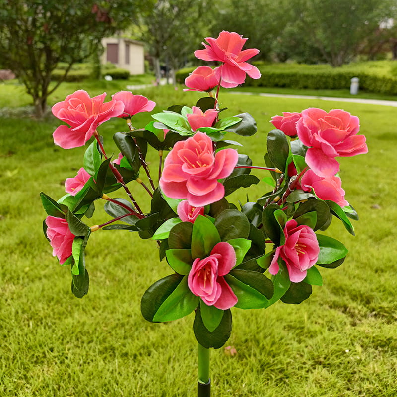 BowLift | Solar lamp with simulated azalea flower and ground stake