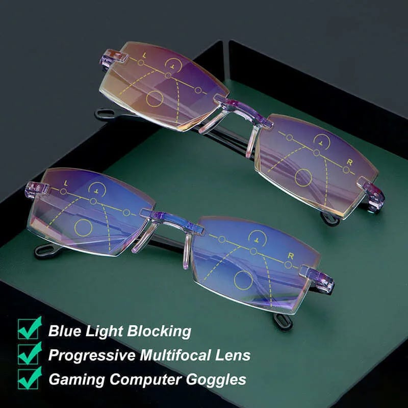 BowLift | High Hardness Anti-Blue Progressive Distance and Near Range Dual-Use Reading Glasses