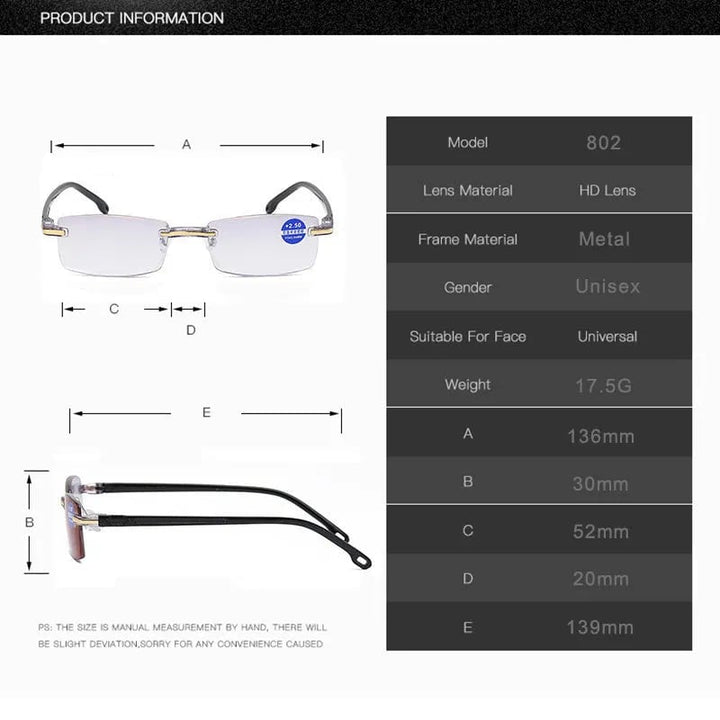 BowLift | High Hardness Anti-Blue Progressive Distance and Near Range Dual-Use Reading Glasses