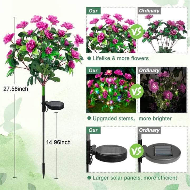 BowLift | Solar lamp with simulated azalea flower and ground stake