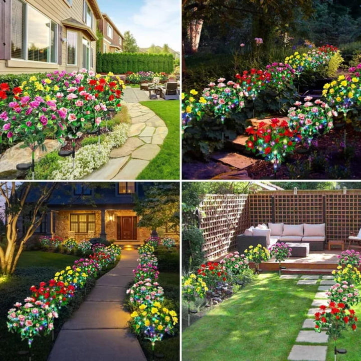 BowLift | Solar lamp with simulated azalea flower and ground stake