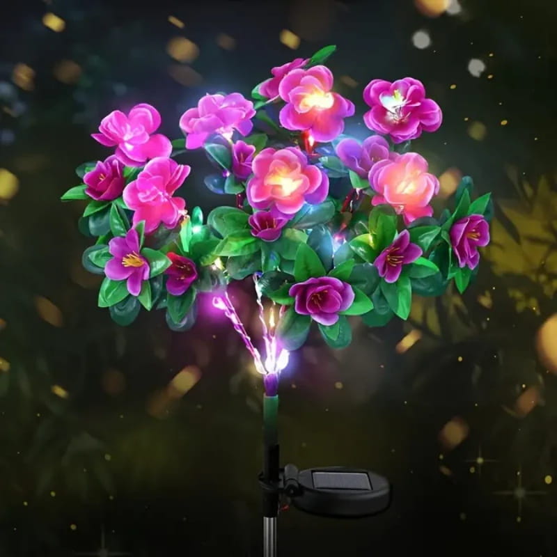 BowLift | Solar lamp with simulated azalea flower and ground stake