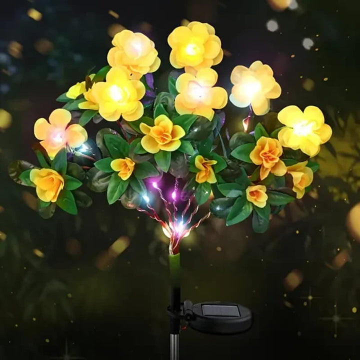 BowLift | Solar lamp with simulated azalea flower and ground stake