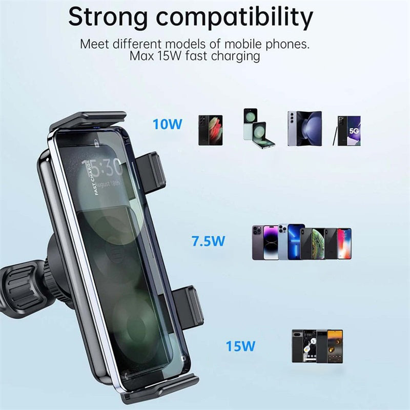 BowLift | Wireless car charger with two coils for phone mounting