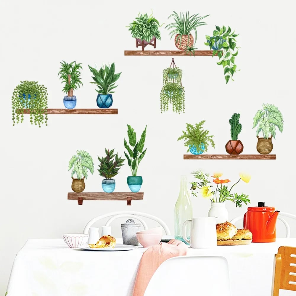 BowLift | 3D wall sticker with green plant