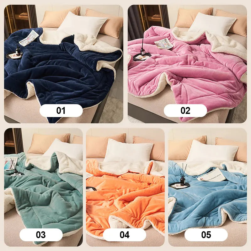 BowLift | HugLuxe Reversible Blanket – Velvet & Lambswool for All Seasons