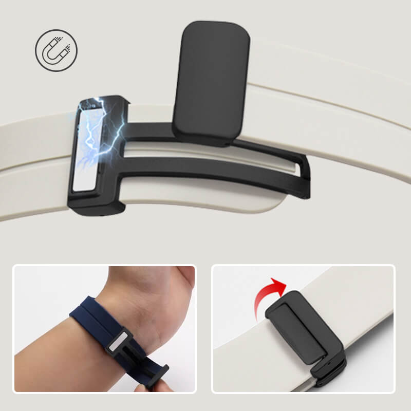 BowLift | Silicone wristband with magnetic folding clasp for iwatch