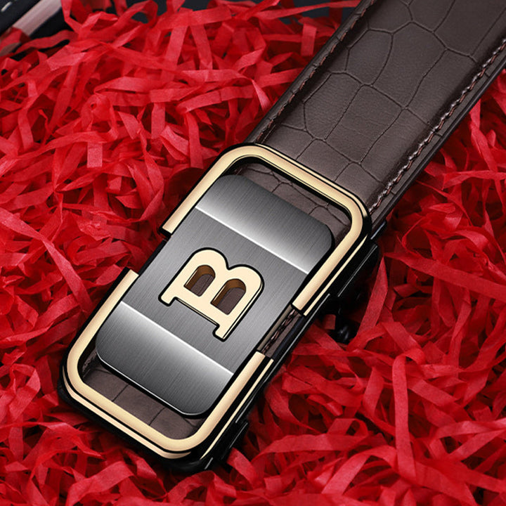 BowLift | Men's belt with crocodile pattern and automatic buckle