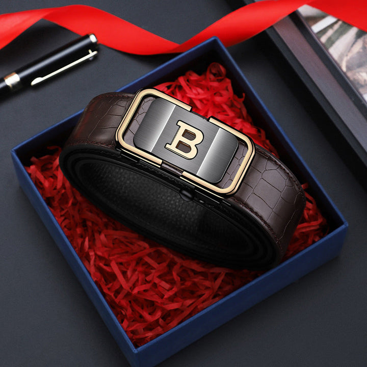 BowLift | Men's belt with crocodile pattern and automatic buckle