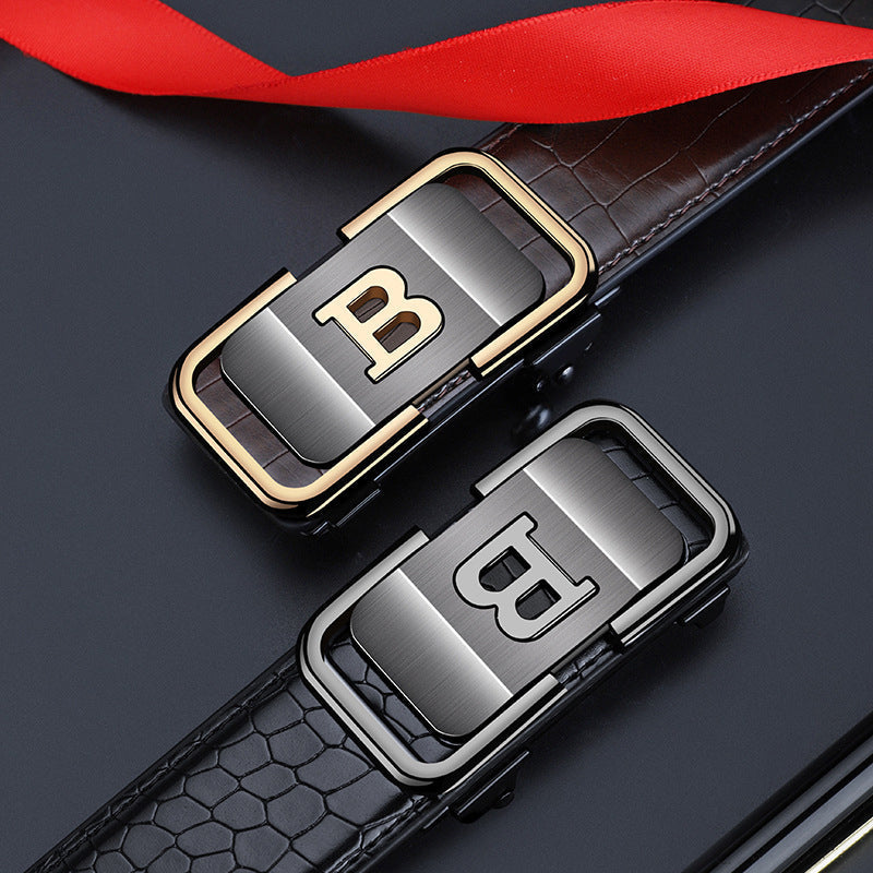 BowLift | Men's belt with crocodile pattern and automatic buckle