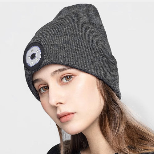 BowLift | LED Headlight Removable Bluetooth Headset Knitted Beanie