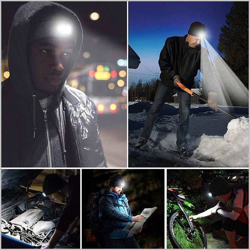 BowLift | LED Headlight Removable Bluetooth Headset Knitted Beanie