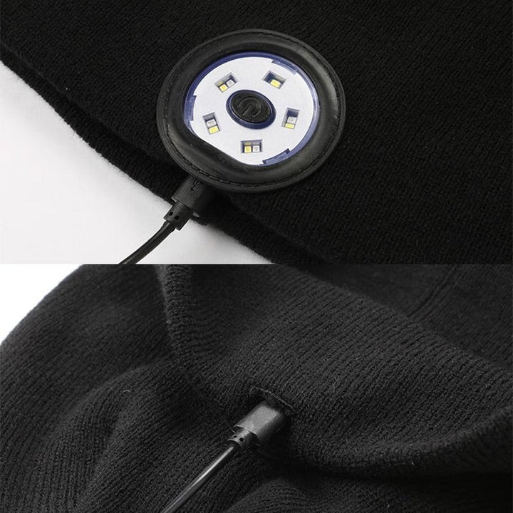 BowLift | LED Headlight Removable Bluetooth Headset Knitted Beanie