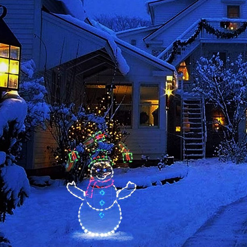 BowLift | Animated LED Snowball Fight Light | Outdoor Snowman & Penguin Christmas Decor