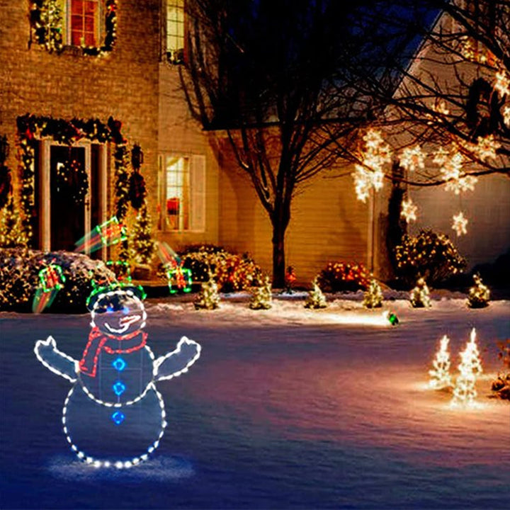BowLift | Animated LED Snowball Fight Light | Outdoor Snowman & Penguin Christmas Decor